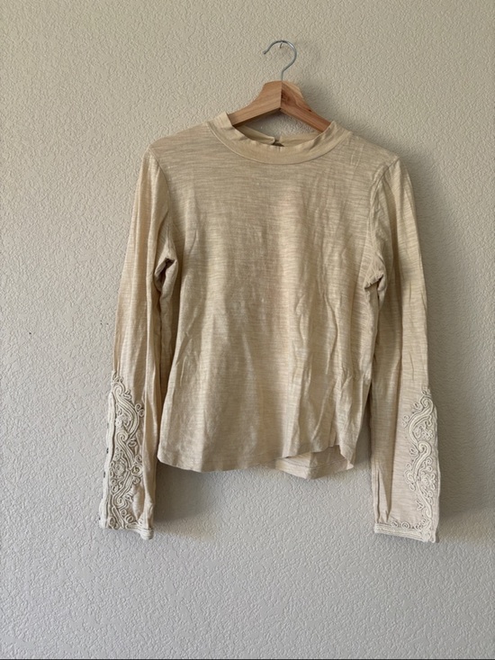 We The Free Tops - We The Free  "Hooked On You" Top Features Embroidered Cuffs And Button Details